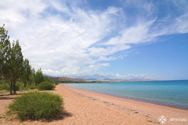 The beach of the Issyk-Kul lake. Of all the things to do in Kyrgyzstan this suprised me the most. Never thought you could actually see beaches like in italy here.