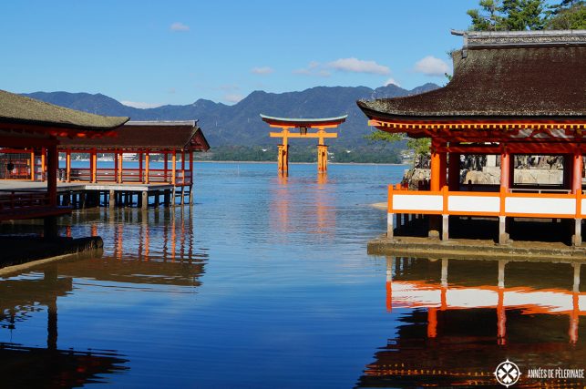 The Itsukushima shrine miyajima japan at full tide