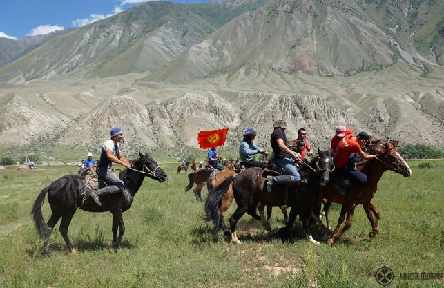 A game of Ulak tarish. The horse game is Kyrgyzstan's national game and fun to watch