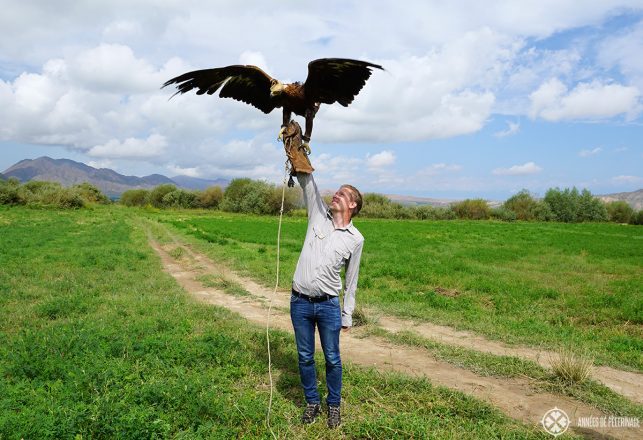 Me hunting with eagles in Kyrgyzstan