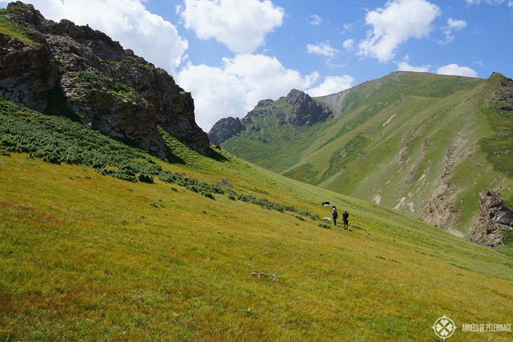 Hiking in the beautiful mountains of Kyrgyzstan