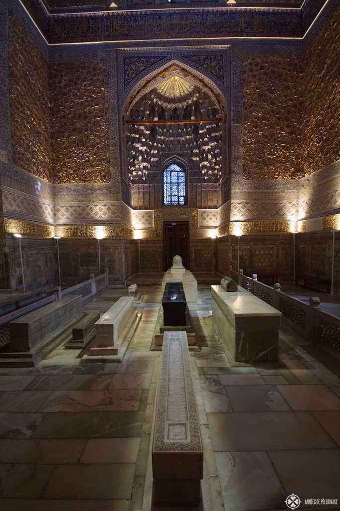 Inside the Gur-e-Amir Mausoleum in Samarkand