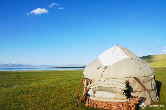 A traditional yurt close to Son-kul lake in Kyrgyzstan