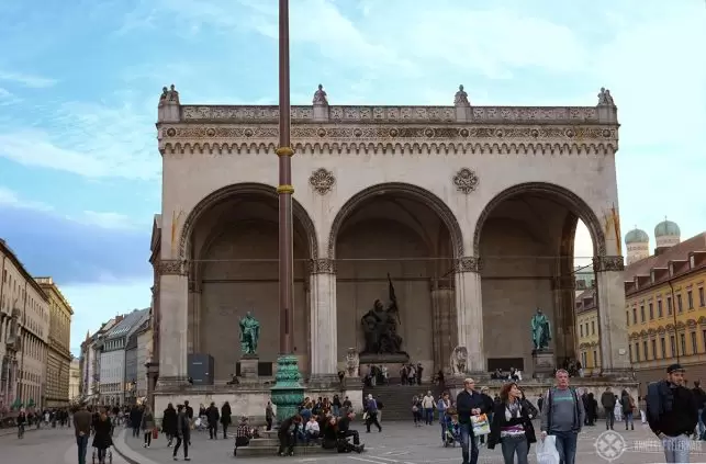 The odeonsplatz square in Munich Germany