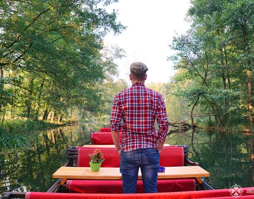 Me on a private boat tour through the spreewald forest near Lübbenau
