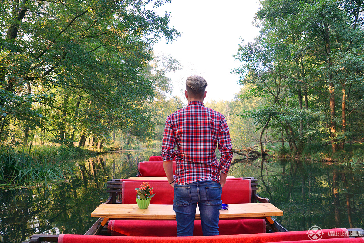 Me on a private boat tour through the spreewald forest near Lübbenau