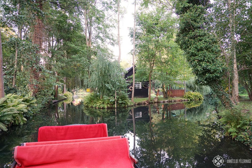 Water channels in the town of Lübben in the Spreewald forest in Germany