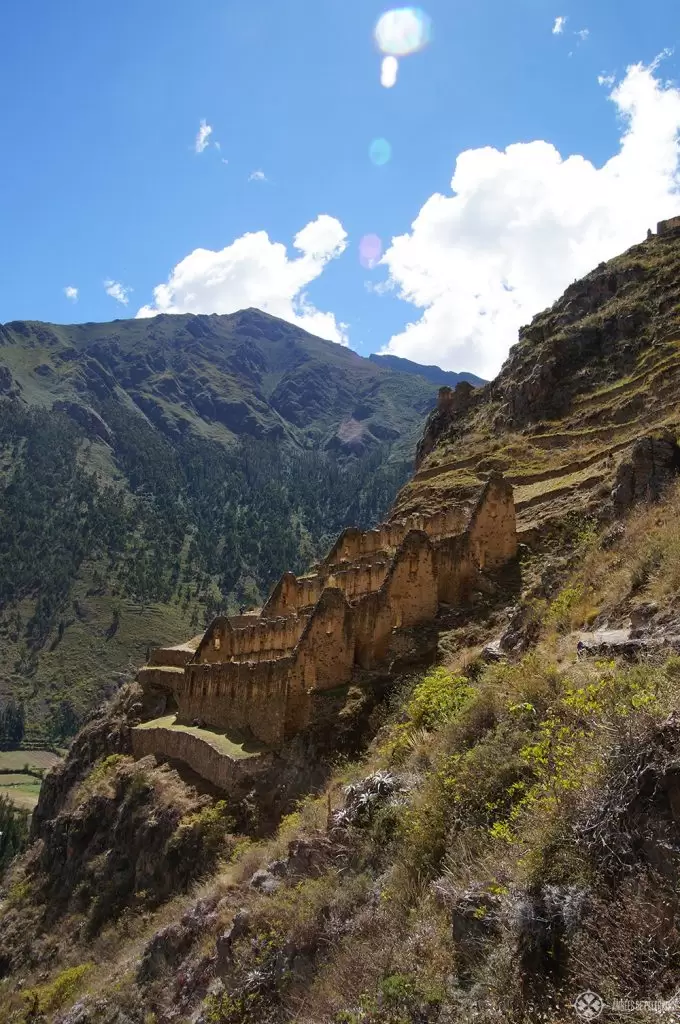 Parts of the Inca ruins in Ollantaytambo in Peru. One of my favorite things to do in Peru