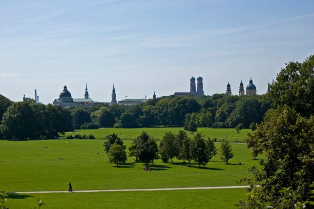 The parks in the English garden landscape park