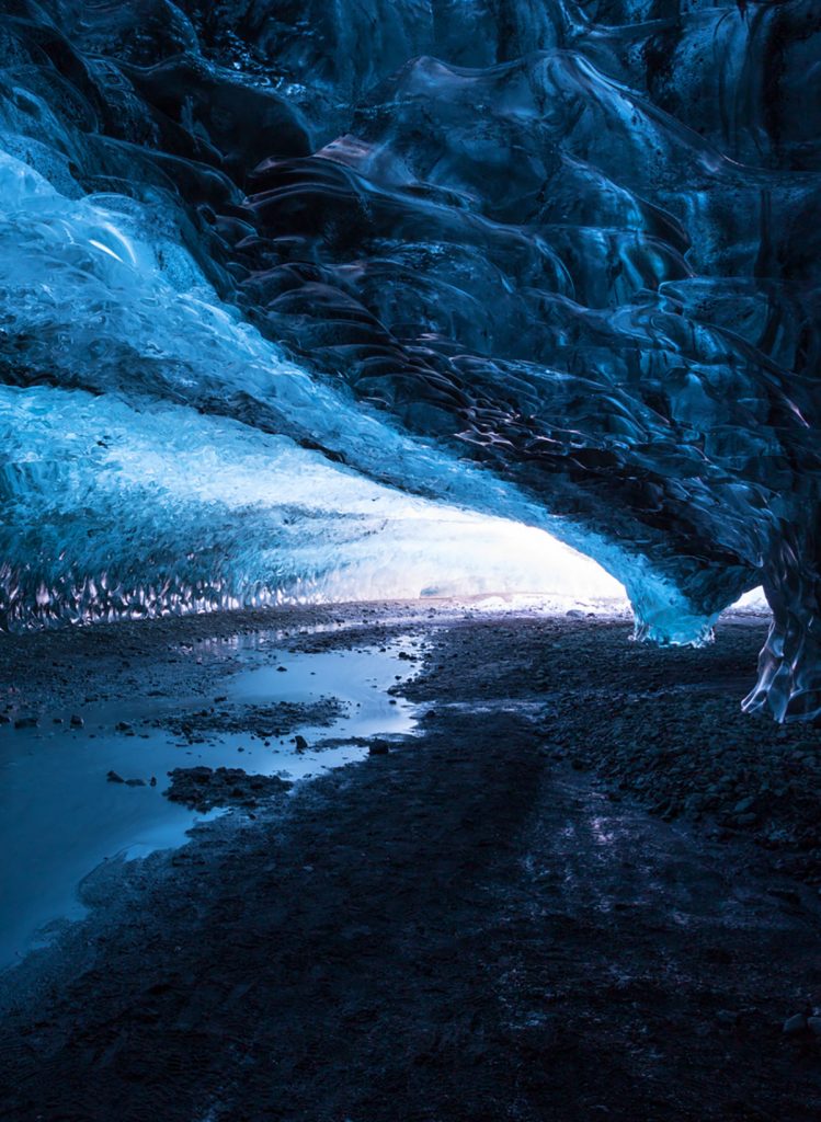 An ice cave under a glacier in Iceland. Can only be visited in winter