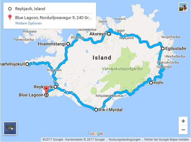 Map of the perfect Iceland Itinerary