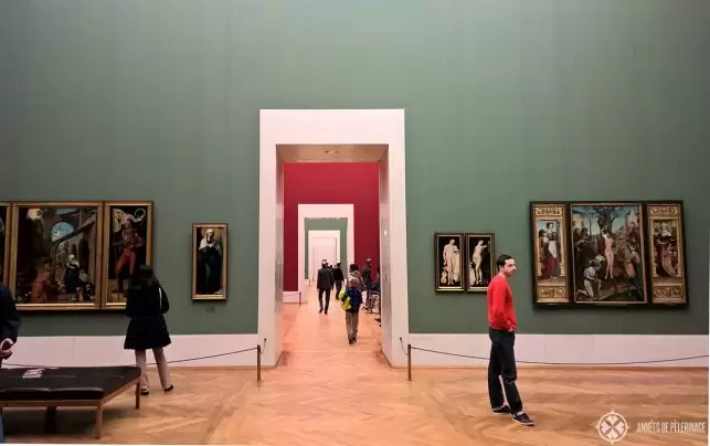 Inside the Alte Pinakothek museum in Munich