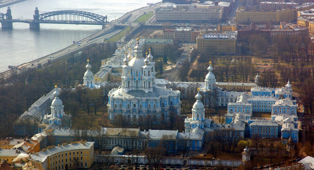 Smolny Convent in St. Petersburg from above