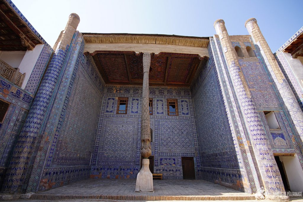 A traditional porch in Khiva, Uzbekistan