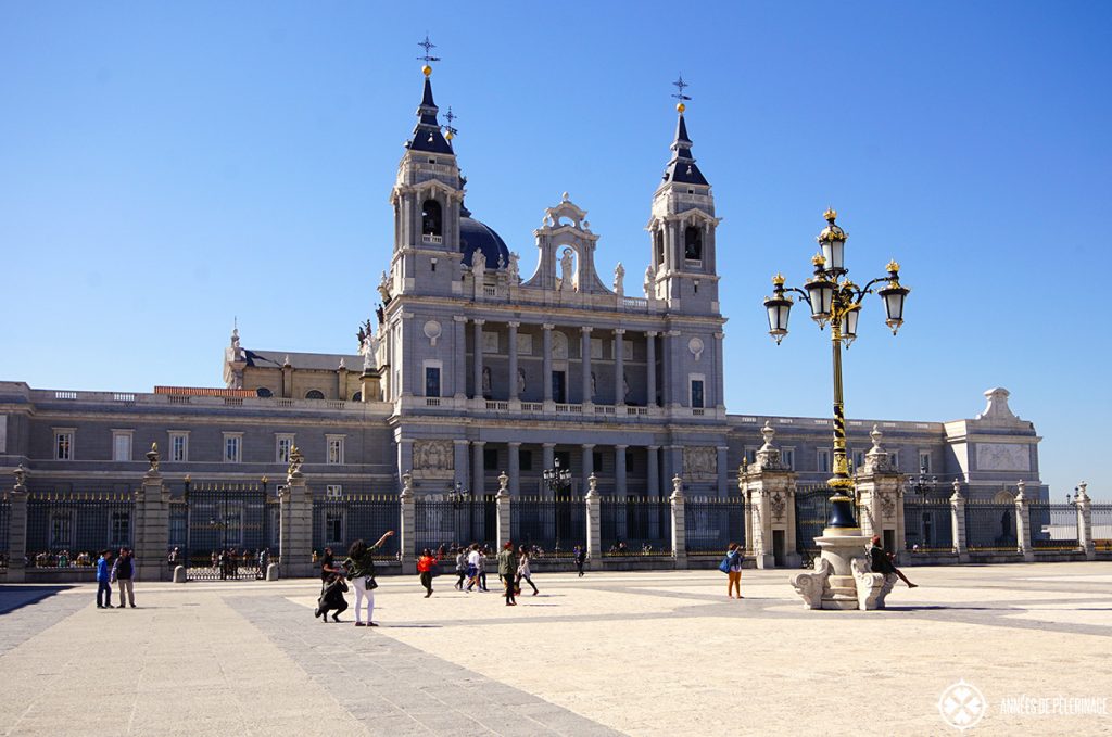 La Almudena Cathedral in Madrid as seen from the Royal Palace