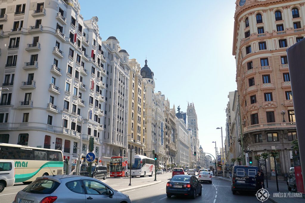 The Grand Via in Madrid, Spain. THe perfect place to go shopping or see a musical