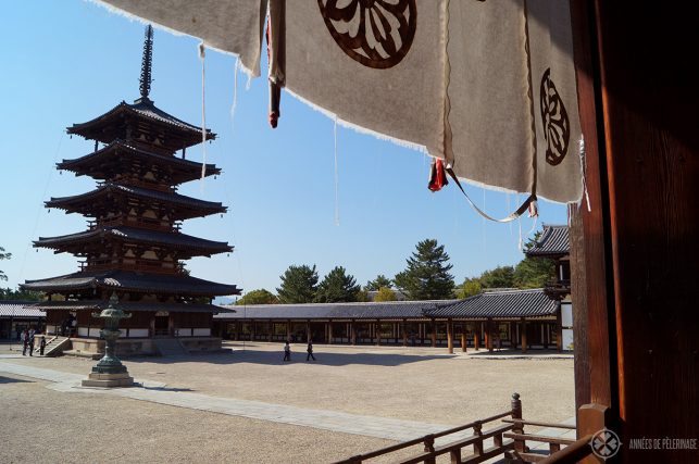 The Horu-ji temple in Nara, Japan. Said to be the oldest woden construction in the world and one of the many amazing things to do in Nara.