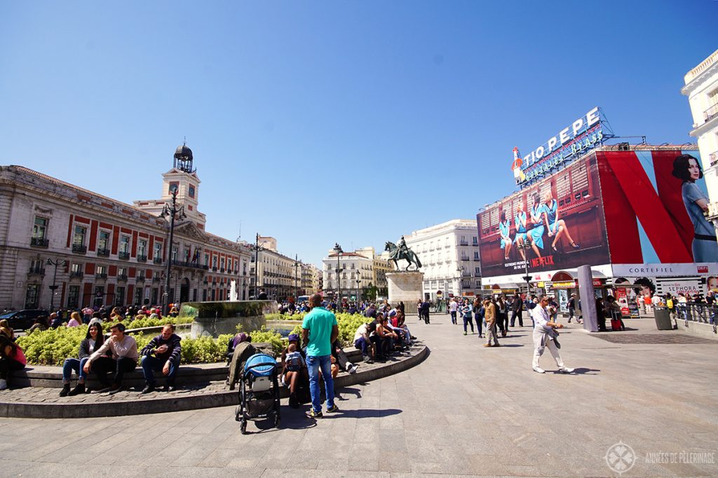 The puerta del Sol square right in the center or madrid, Spain