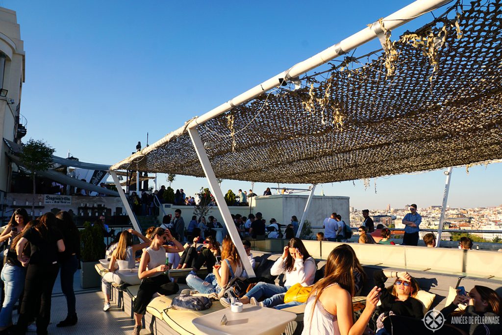 The roof top bar at the Circulo de Bellas Artes in Madrid, Spain