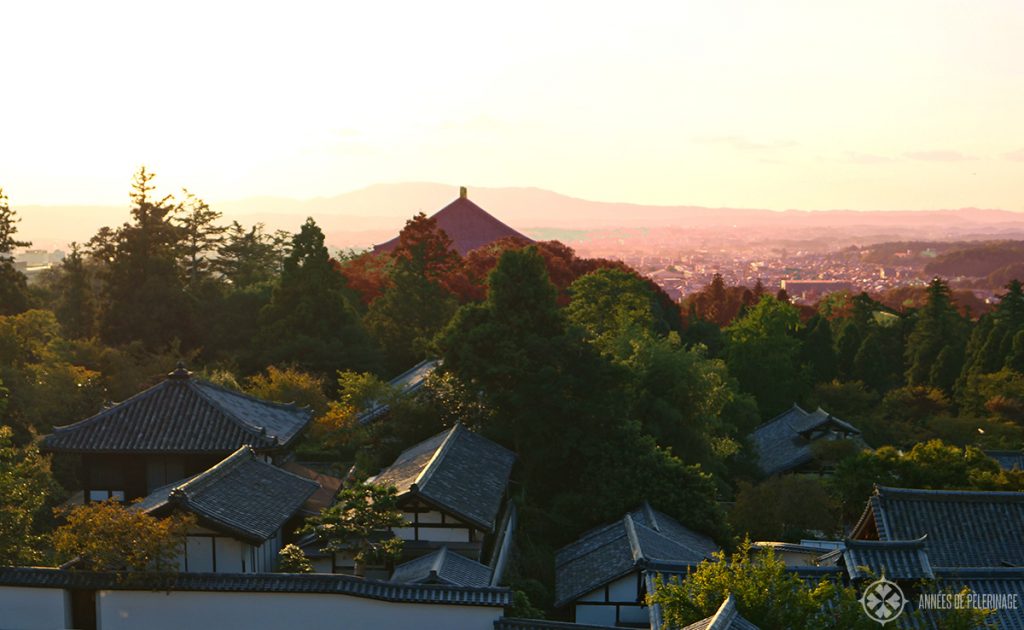 The view from the Nigatsu-do on Todai-ji in Nara, Japan