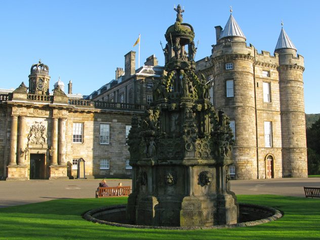 Hollyroodhouse Palace in Edinburgh Scotland - this is where the queen sleeps, when she is in scotland's capital