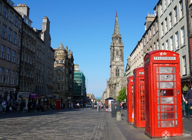 The Royal Mile in Edinburgh Scotland, where a lot of shops and small museums are located
