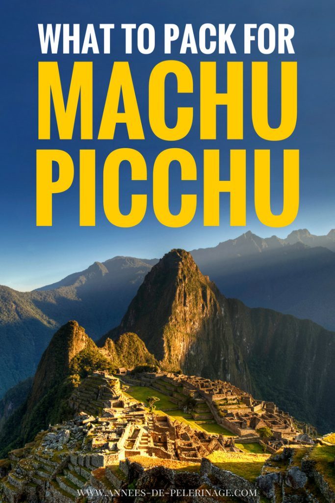What to pack for Machu Picchu. A detailed Machu Picchu packing list with all the clothing you will need for seeing the Inca ruins. Also includes a Inca Trail packing list. Click for more information.