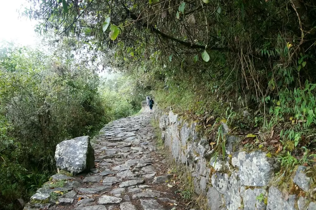 The last stretch of the classical Inca Trail from Cusco to Machu Picchu