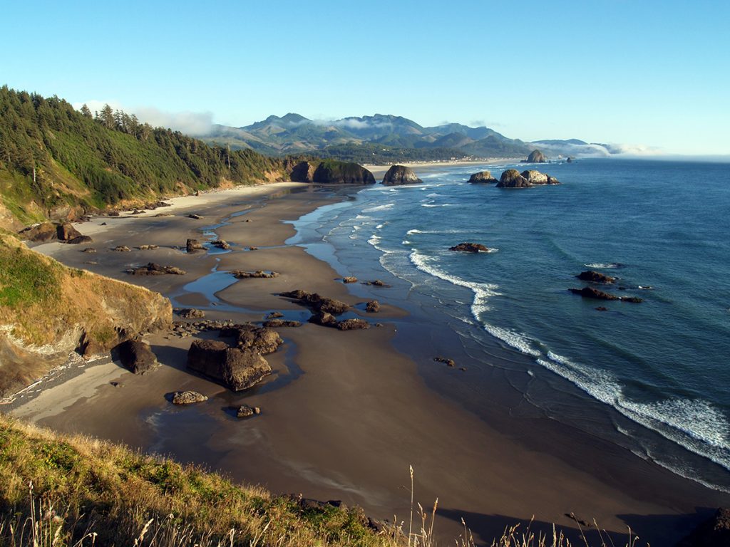 Cannon beach in Ecola State Park in Oregon - one of the best beaches in the U.S.