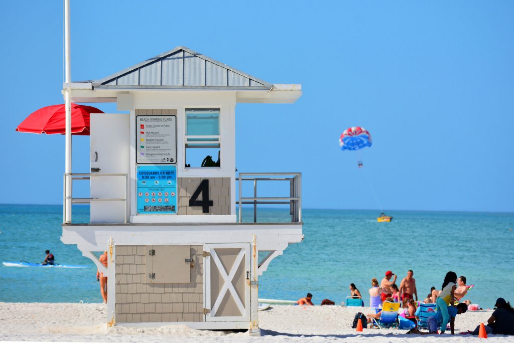 A lifeguard house at Clearwater Beach, Florida