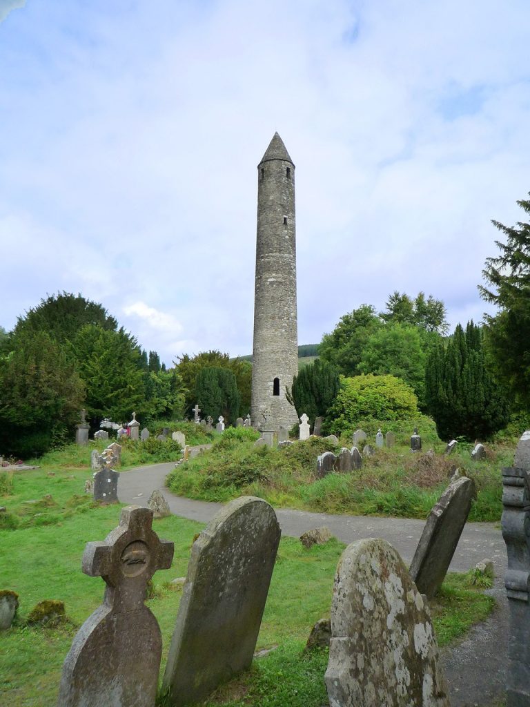 Belltower at Glendalough Monastic Site, Ireland