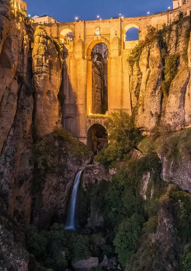 Ronda and the De Tajo, Spain at night 