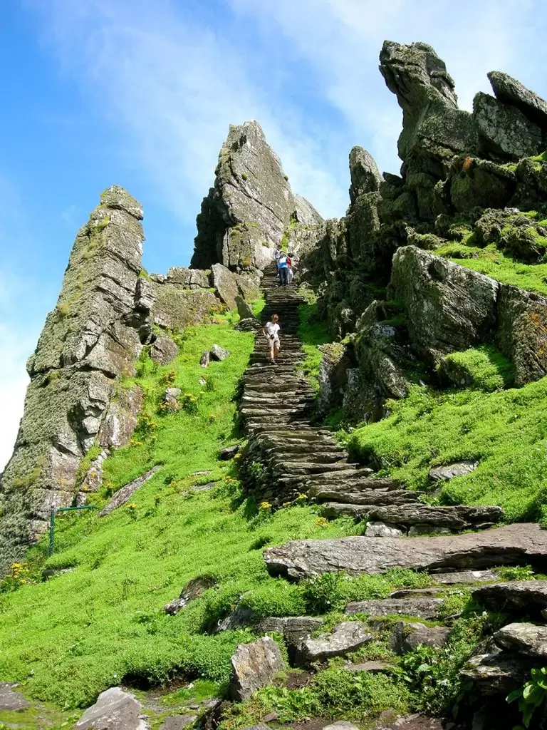 The steps leading up to the monastic site at Skellig Michael, Ireland