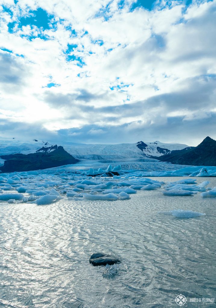 Icebergs floating in the Fjallsárlón Glacier Lagoon Iceland near Höfn