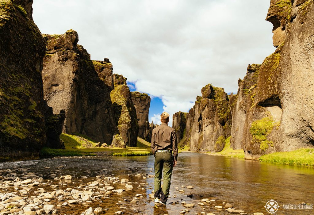 Me walking through the Fjaðrárgljúfur caonyon in Iceland