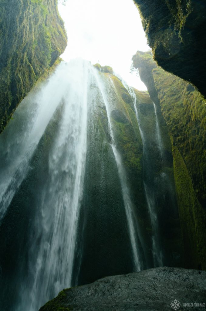 The hidden Gljúfrabúi Waterfall in Iceland - you have to walk through a short canyon to reach it