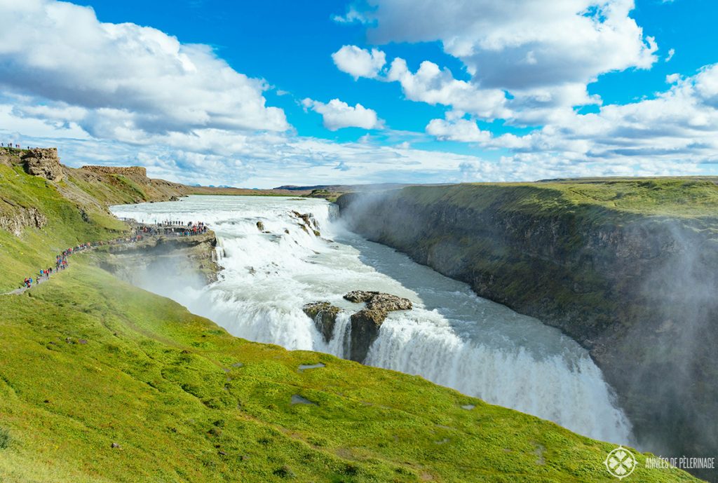 The Gullfoss waterfalls on the Golden Circle - one of the many things to do in Iceland