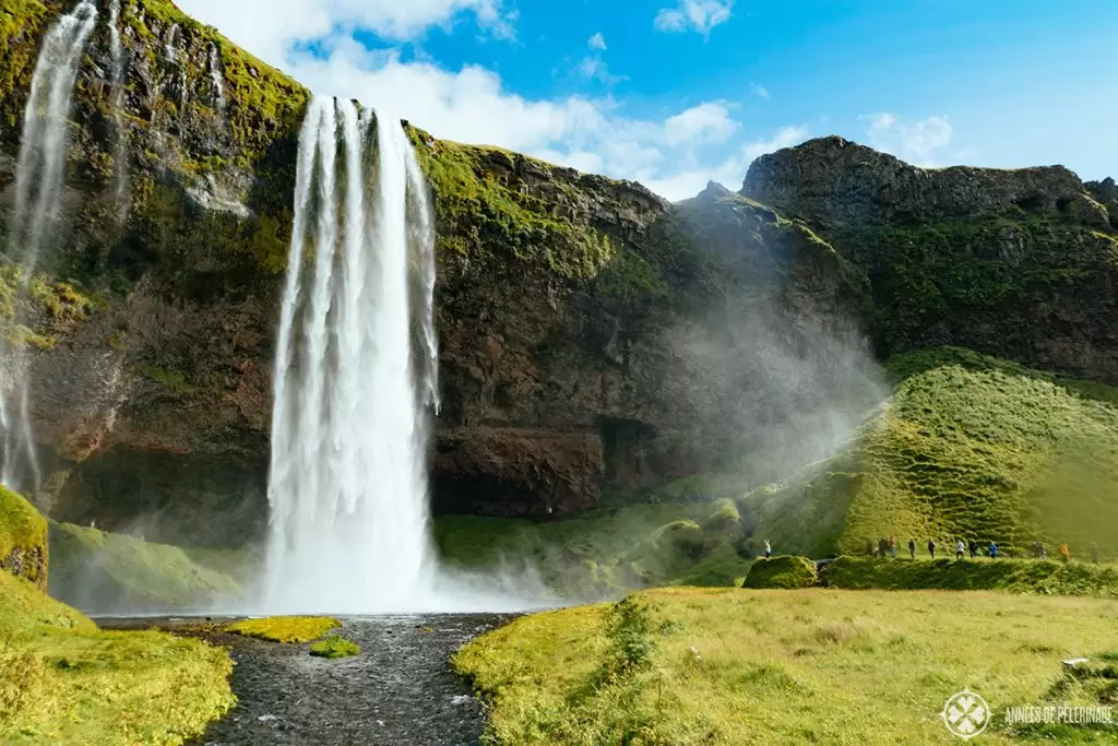 The magic Seljalandsfoss waterfall on the way to Vík in Iceland