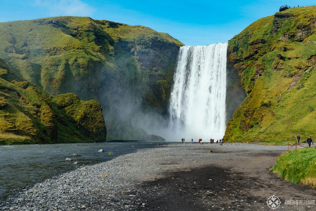 The majestic Skogafoss waterfall in Iceland