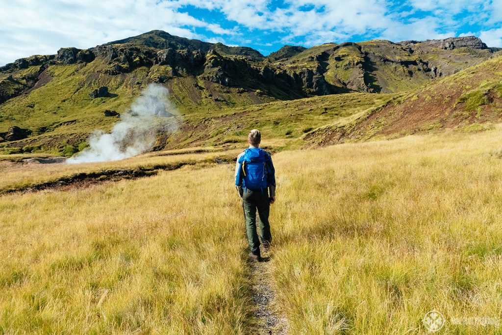 Me hiking through the mountains of Iceland