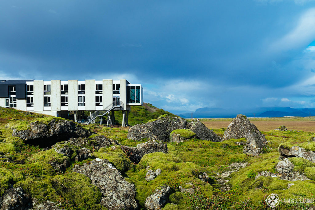 The green moss landscape around the Ion Adventure Hotel in Iceland