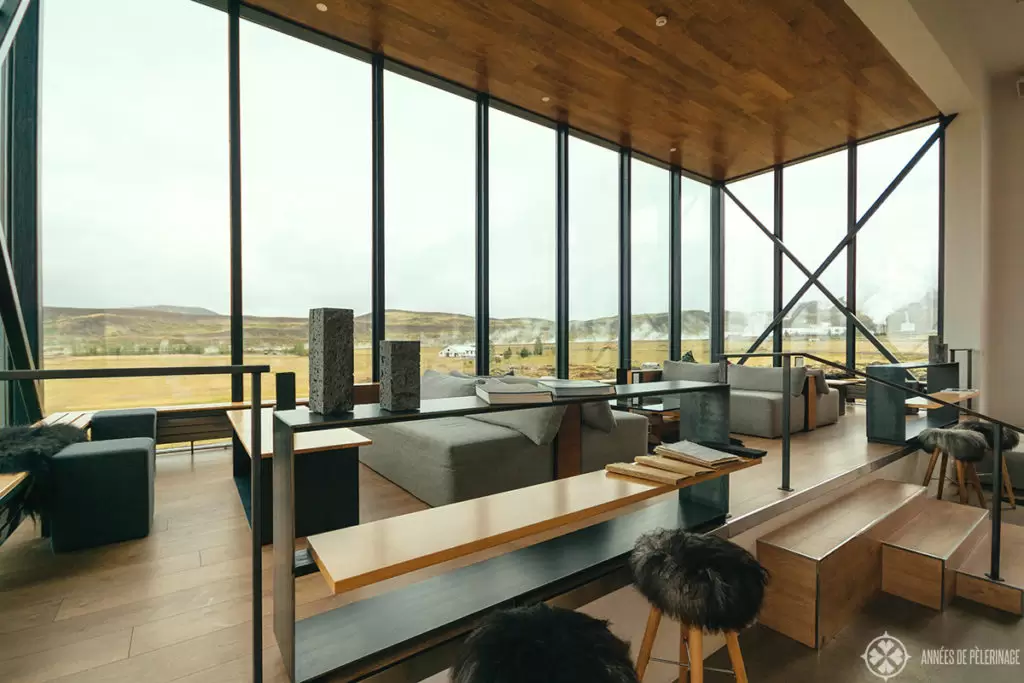 The design of the Northern Light bar at the Ion Adventure Hotel in Iceland