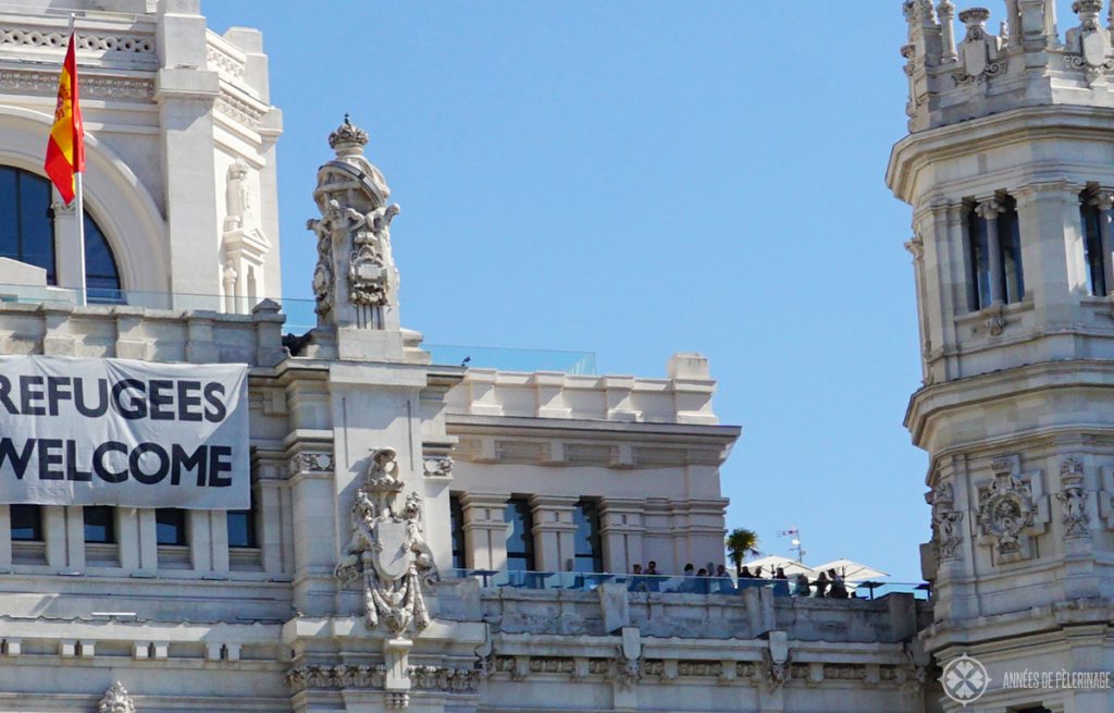 The rooftop bar at Bar Terraza Palacio De Cibeles in Madrid