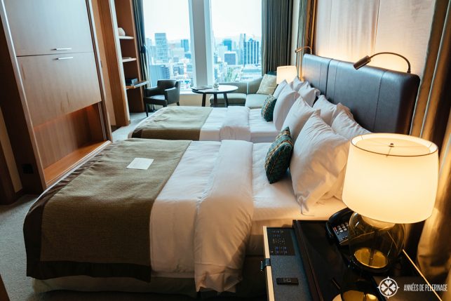 The corner suite of the St Regis luxury hotel in Osaka, Japan