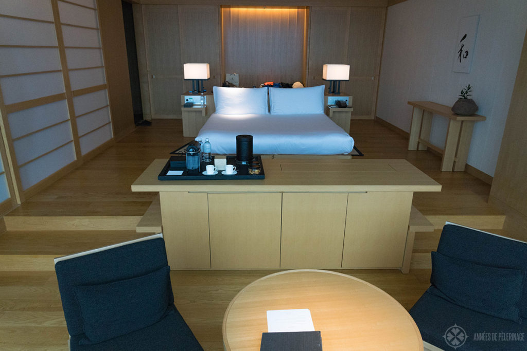 View of the premier room at the Aman Tokyo luxury hotel