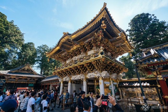 The renovated main gate of the toshogu shrine in nikko japan