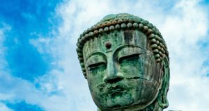 The head of the Great buddha - the top tourist attraction in Kamakura