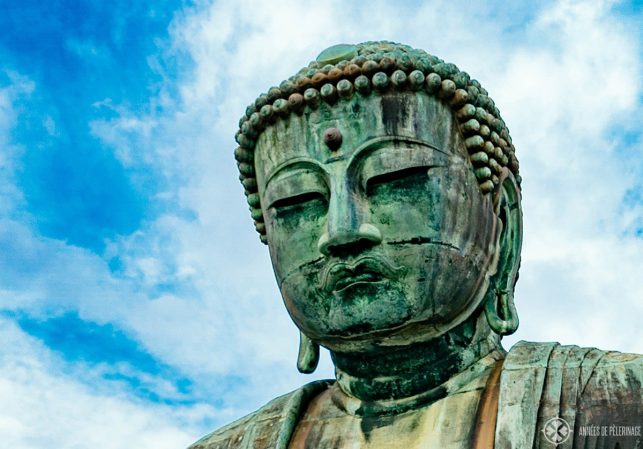 The head of the Great buddha - the top tourist attraction in Kamakura