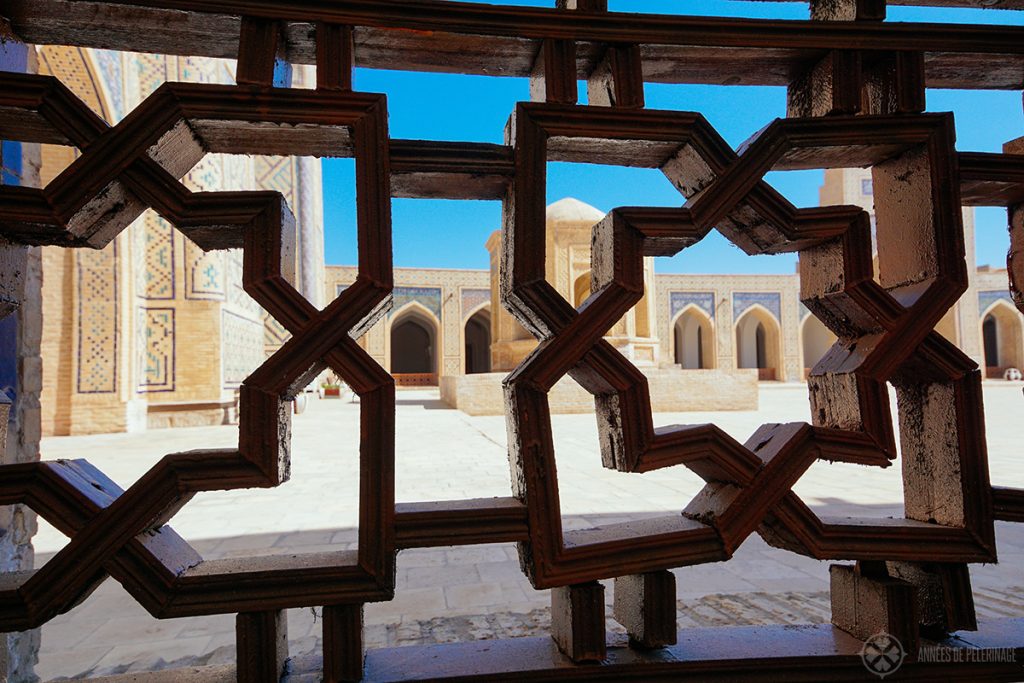 grillwork details kalan mosque bukhara uzbekistan