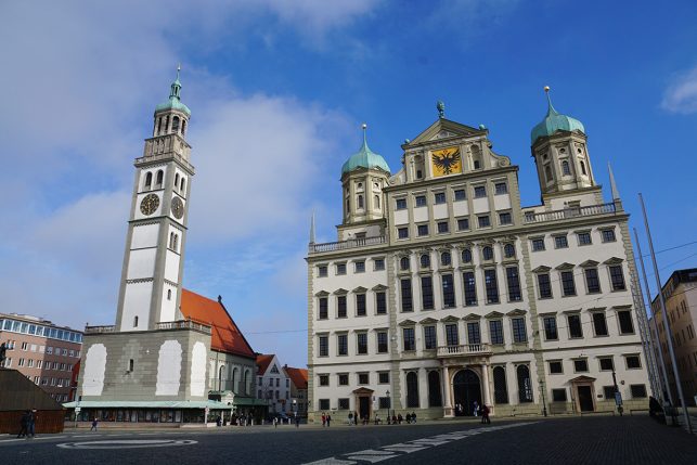 Old town hall of Augsburg and medieval clock tower (8th century)